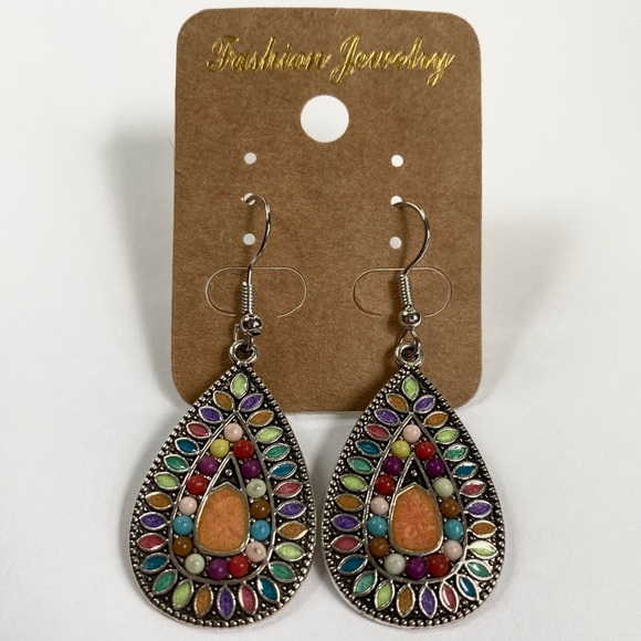 Colorful dangle earrings - Picture 1 of 3